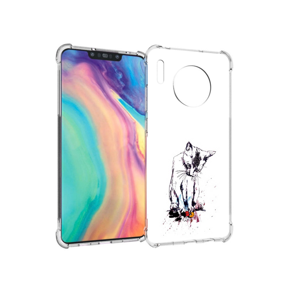 

Чехол MyPads Tocco для Huawei Mate 30 кот и микки, Прозрачный, Tocco