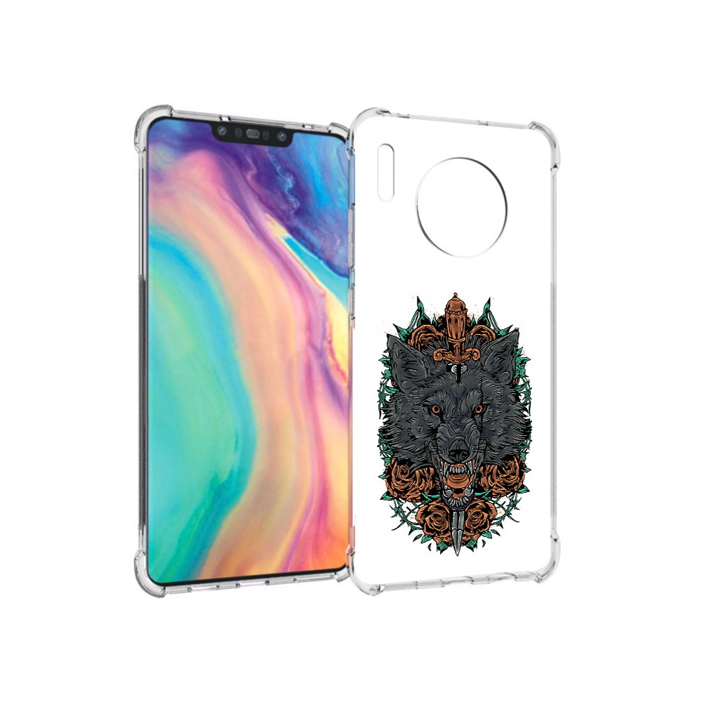 

Чехол MyPads Tocco для Huawei Mate 30 красивый злой волк, Прозрачный, Tocco