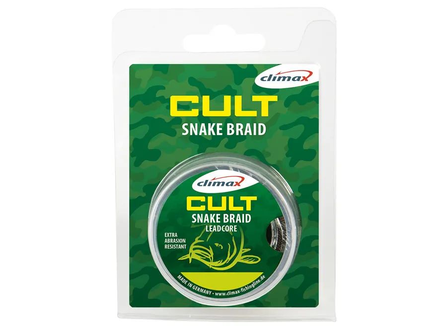 

Ледкор без свинца Climax CULT Snake Braid 30lb 10 m weed NEW2018 (шт.), CULT Snake Braid