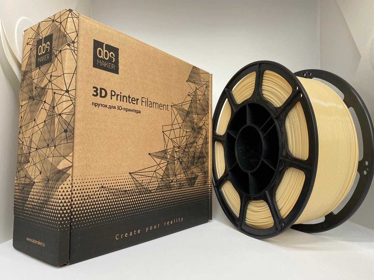 

Пластик для 3D-принтера ABS Maker PETG, слоновая кость, 1.75мм, 1кг, PETG