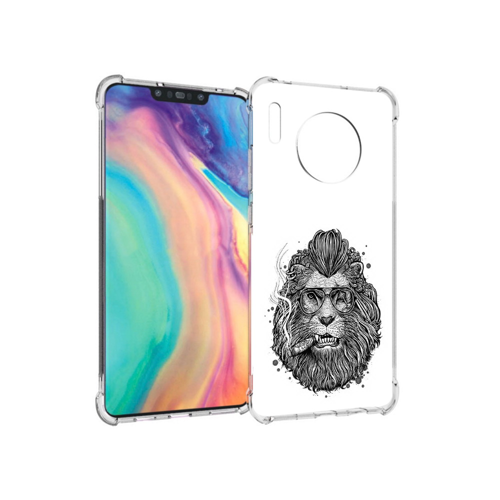 

Чехол MyPads Tocco для Huawei Mate 30 курящий лев, Прозрачный, Tocco