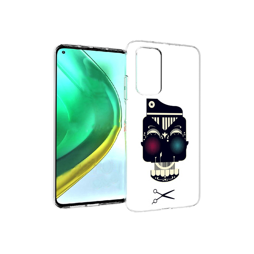 

Чехол MyPads Tocco для Xiaomi Mi 10T Pro черно белый скелет с яркими глазами, Прозрачный, Tocco