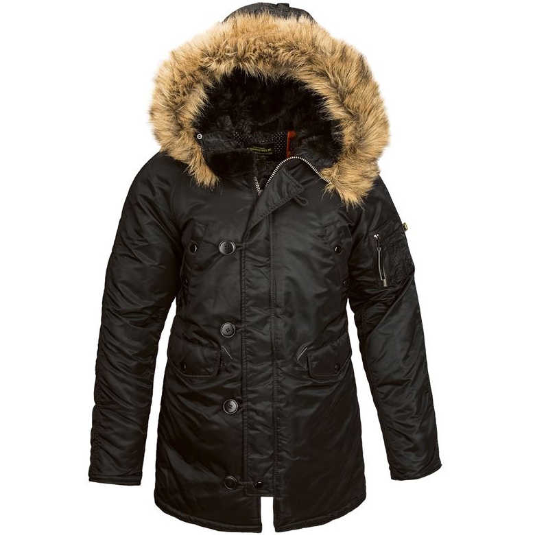 

Парка женская Alpha Industries N-3B W Parka Blac черная XS, N-3B W Parka Blac