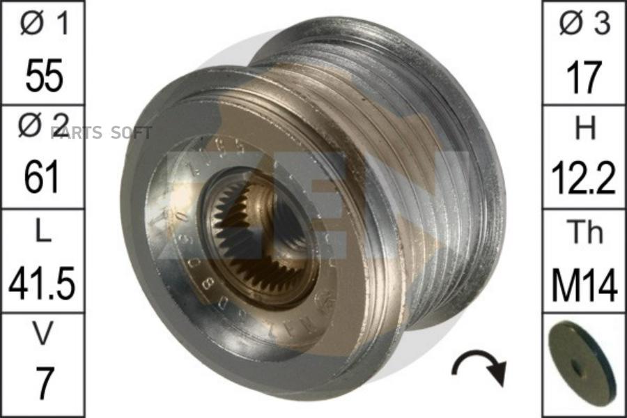 

ERA Шкив генератора TOYOTA AVENSISRAV IV 00-08 ERA zn5502
