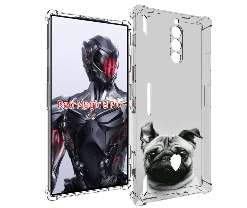 Чехол MyPads мопс для ZTE Nubia Red Magic 8 Pro / Red Magic 8 Pro Plus