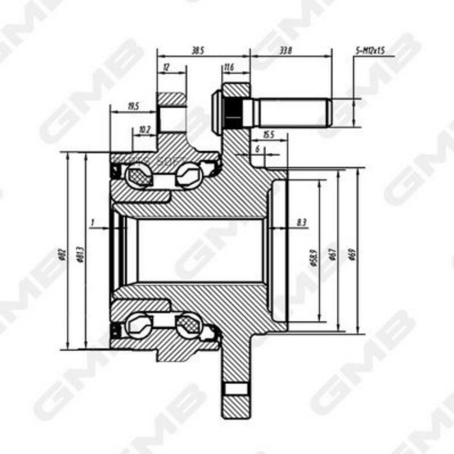 

Ступица, Передняя GMB арт. GH34880