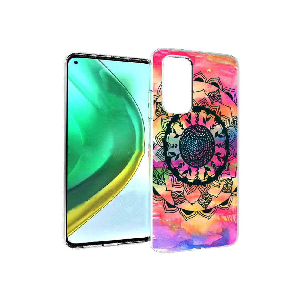 

Чехол MyPads Tocco для Xiaomi Mi 10T Pro яркая абстракция круглый цветок, Прозрачный, Tocco