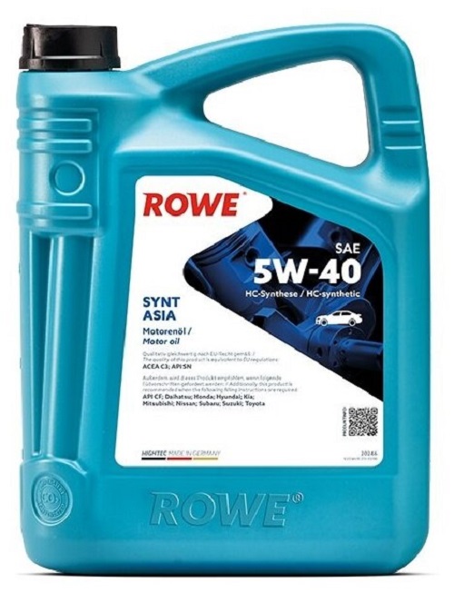 фото Моторное масло rowe hightec synt asia sae 5w-40, 5 л 20246-0050-99