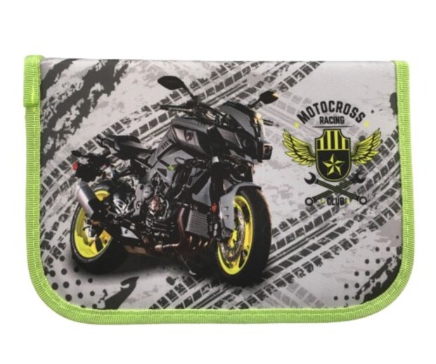 Пенал Лист-Арт без наполнения 3 отделения 14*21 SMART BLOCKS Мотокросс ткань