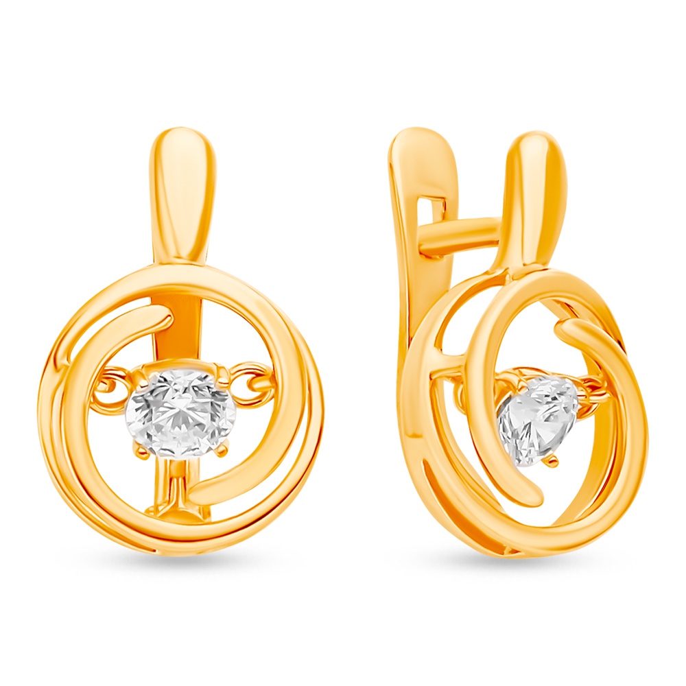 Серьги из серебра с фианитом 585Gold 702010503
