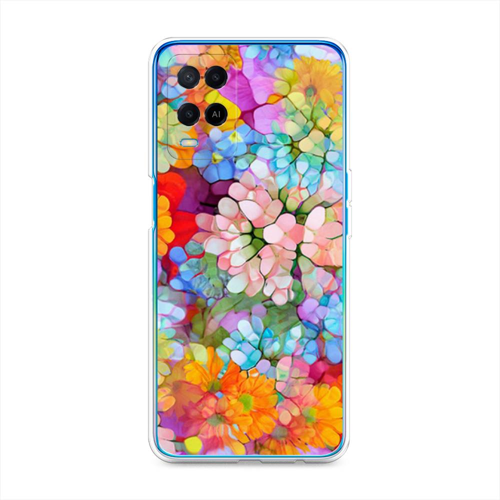

Чехол для Oppo A54 "Цветы витраж", Оранжевый;розовый;голубой, 256150-3