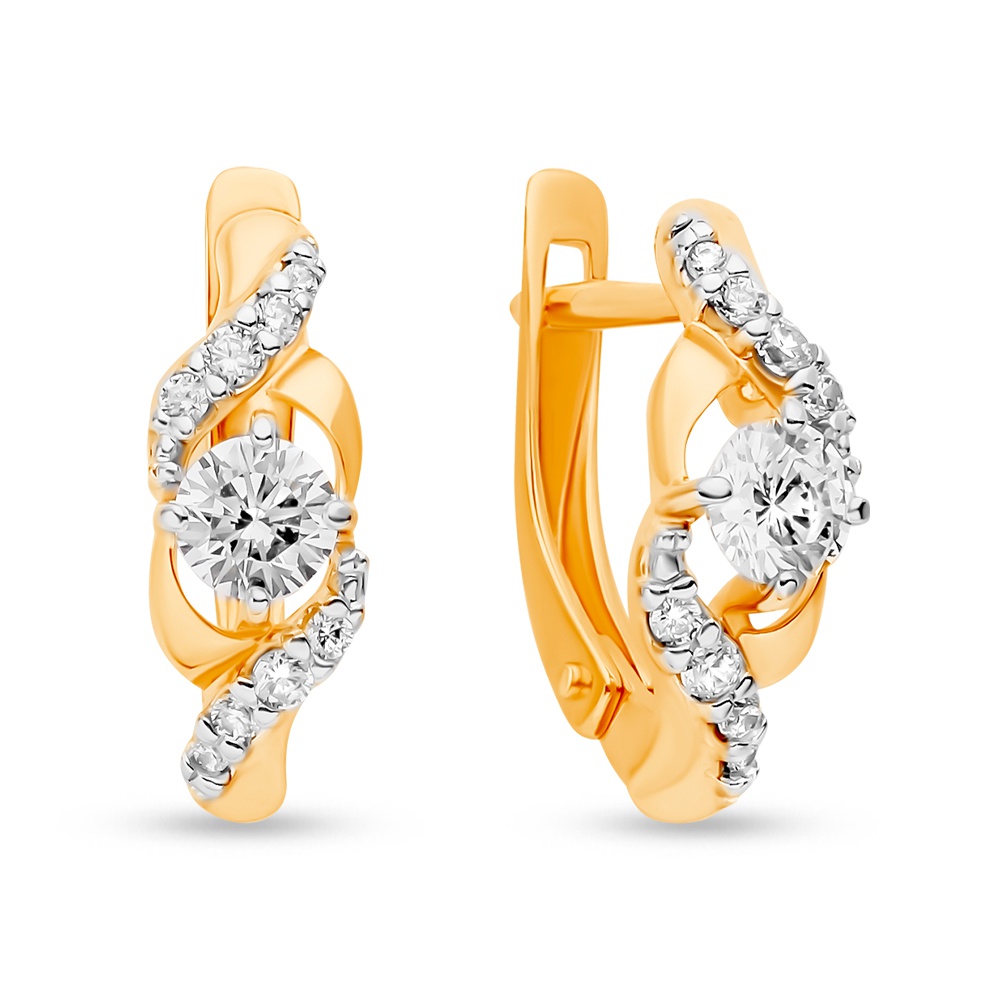 

Серьги из серебра 585Gold 702010507, фианит, 702010507