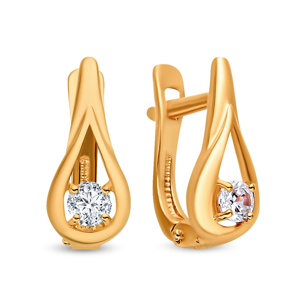 

Серьги из серебра 585Gold 702010236, фианит, 702010236