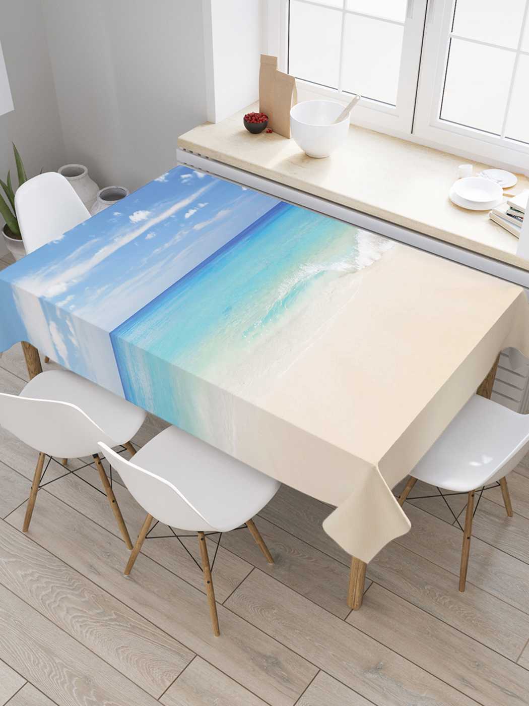 

Скатерть прямоугольная JoyArty "Волнистая прохлада" из оксфорда, 180x145 см, Волнистая прохлада