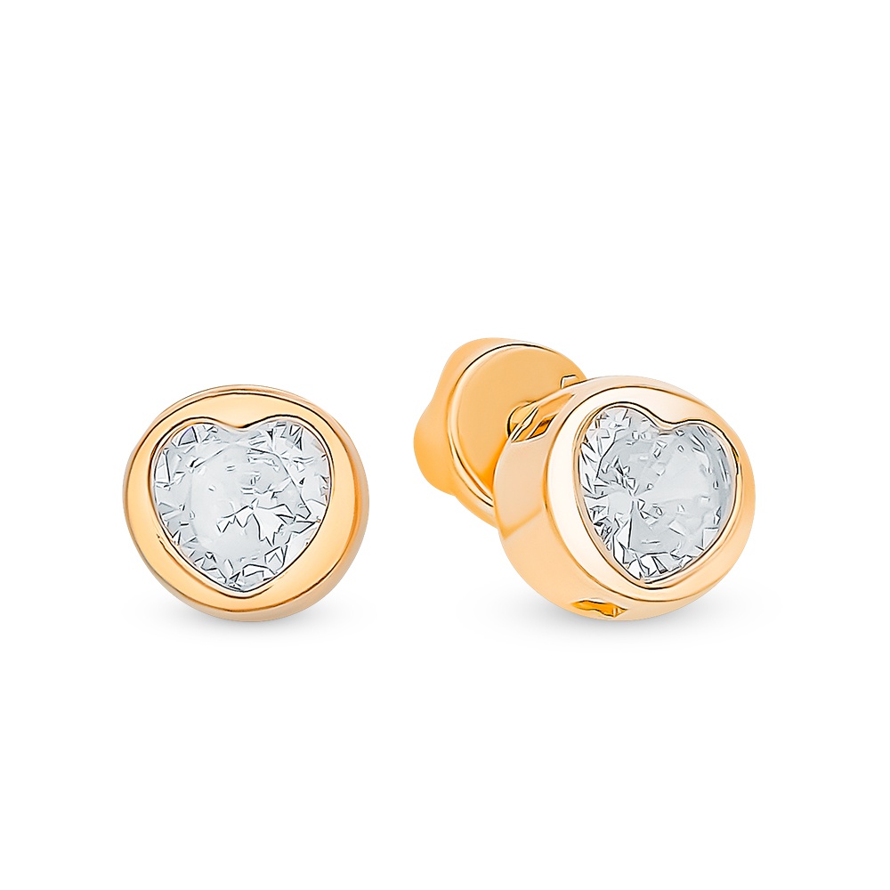 

Серьги пусеты из серебра 585Gold 702010239, фианит, 702010239