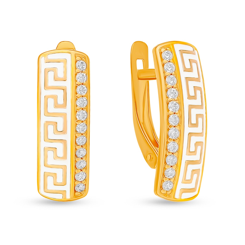 

Серьги из серебра 585Gold 702010242, фианит/эмаль, 702010242