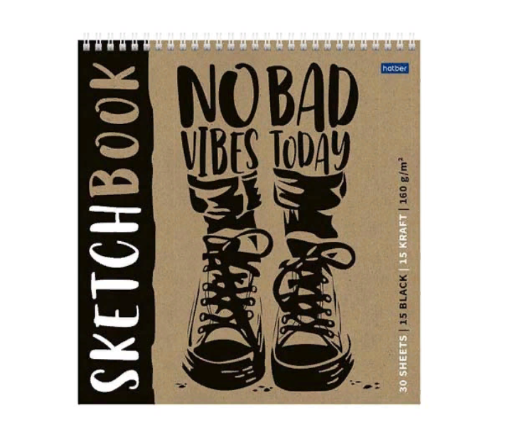 

Блокнот-SketchBook Hatber 240*240мм, 30л, Today vibes, Hatber