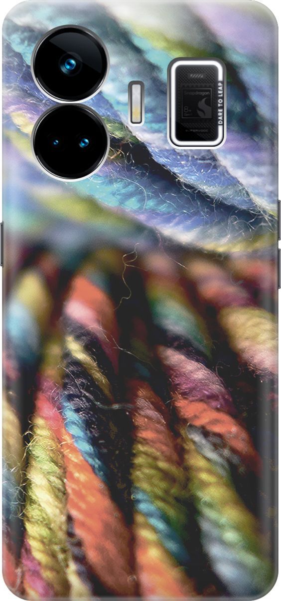 

Силиконовый чехол на Realme GT Neo 5 / GT3 с принтом "Пряжа", Розовый;синий, 158677