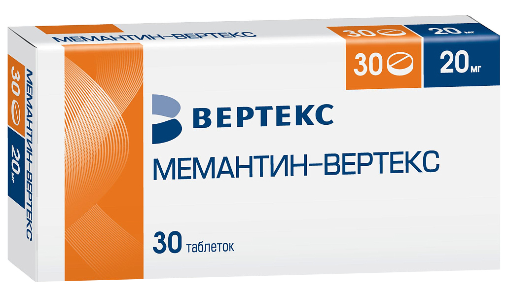 Купить Мемантин таблетки 20 мг 30 шт., Vertex