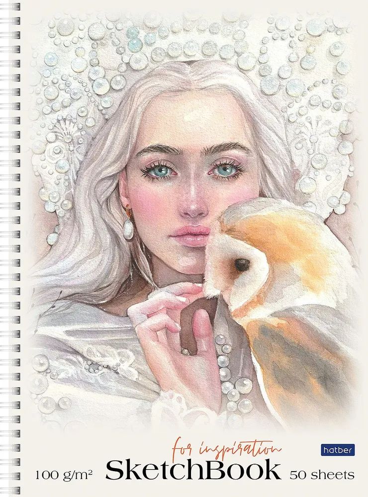 

Тетрадь-sketchbook Hatber А4, 50л, Принцесса в белом, Hatber