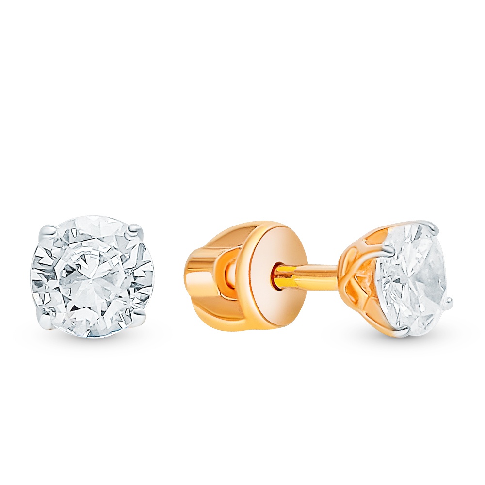 

Серьги пусеты из серебра 585Gold 702010244, фианит, 702010244