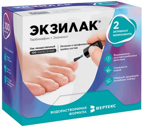 Купить Экзилак лекарственный лак для ногтей лекарственный флакон 10 г 1 шт., Vertex