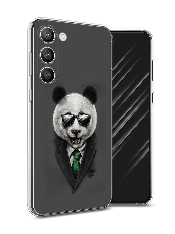 

Чехол Awog на Samsung Galaxy S23 Plus 5G "Деловая панда", Серый;зеленый, 2107450-10