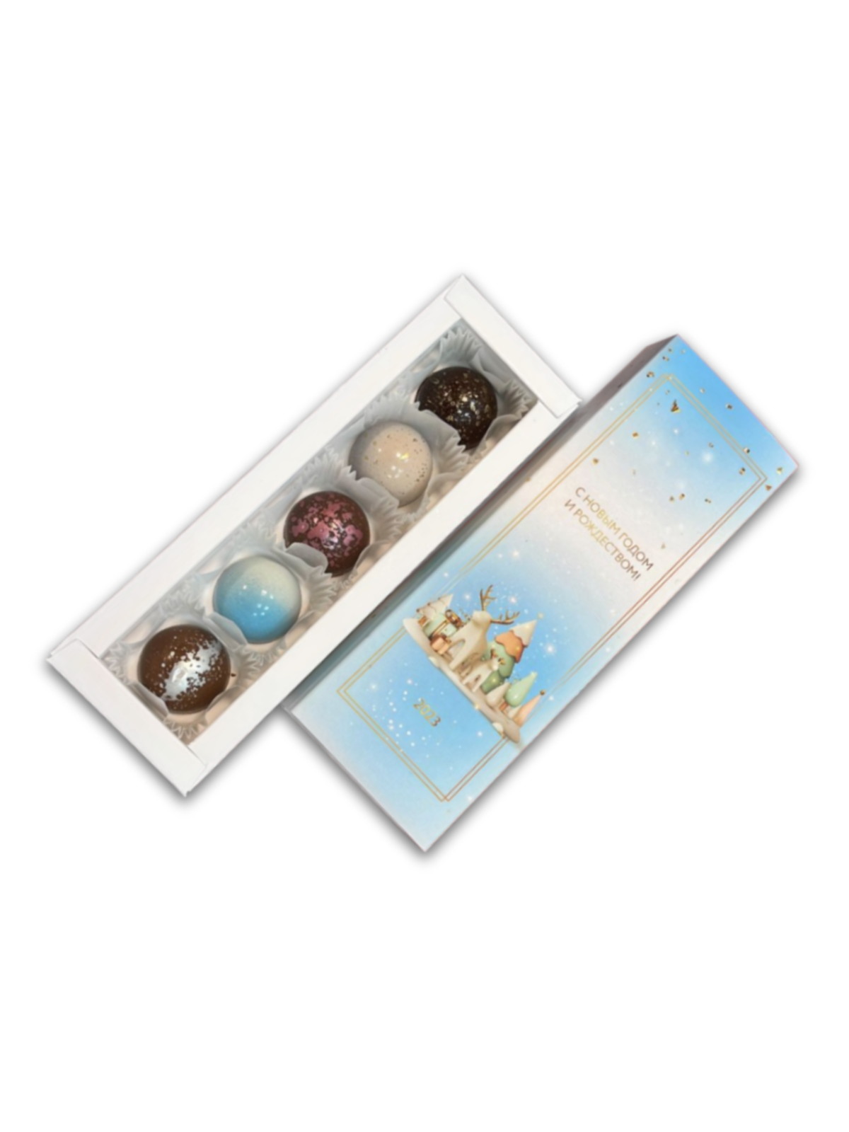 Подарочный набор конфет VioChoco С Новым Годом и Рождеством, ассорти ручной работы, 65 г