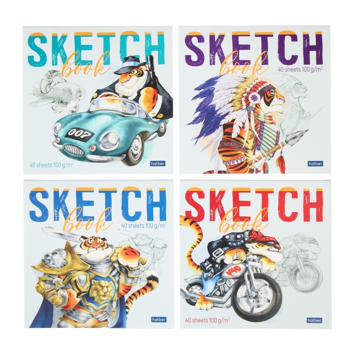 

Блокнот-SketchBook Hatber 165*165мм, 40л, Будь тигром!, Hatber