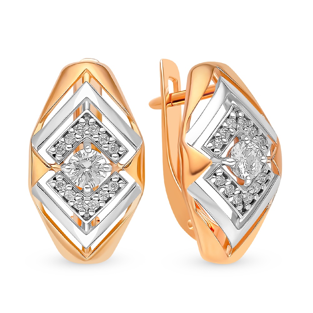

Серьги из серебра 585Gold 702010257, фианит, 702010257