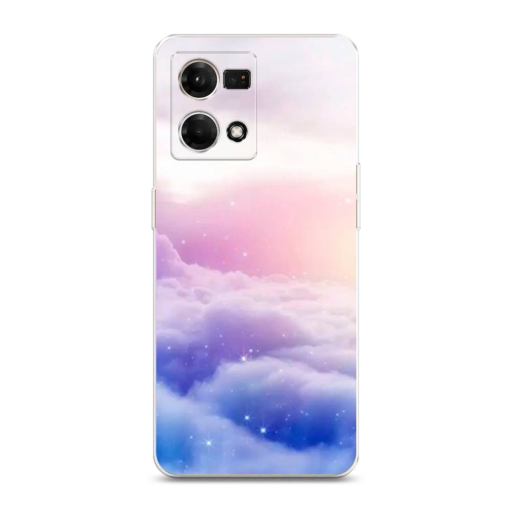 

Чехол на Oppo Reno 7 4G "Небеса", Голубой;белый;розовый, 2511250-2