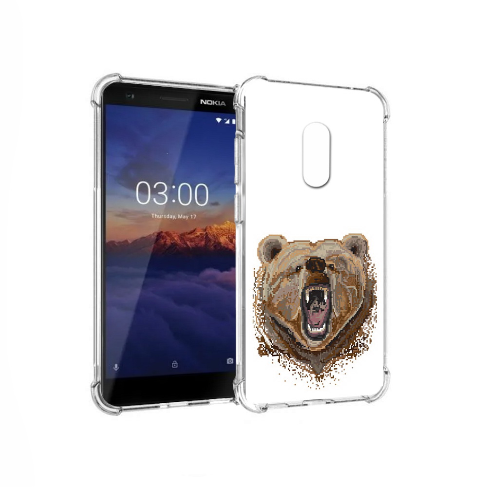 

Чехол MyPads Tocco для Nokia 3.1 пиксельный медведь (PT114125.119.539), Прозрачный, Tocco