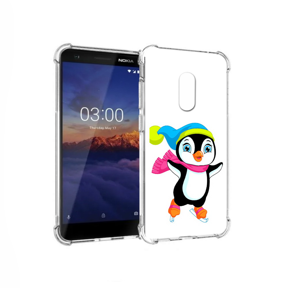 

Чехол MyPads Tocco для Nokia 3.1 пингвин на коньках (PT114125.119.540), Прозрачный, Tocco