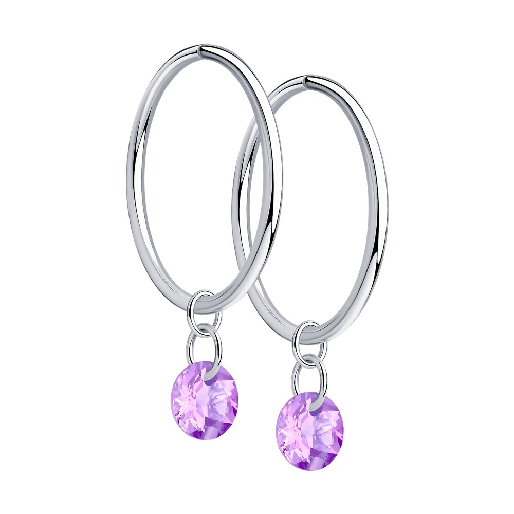 

Серьги конго из серебра SOKOLOV 94025603, фианит, 94025603