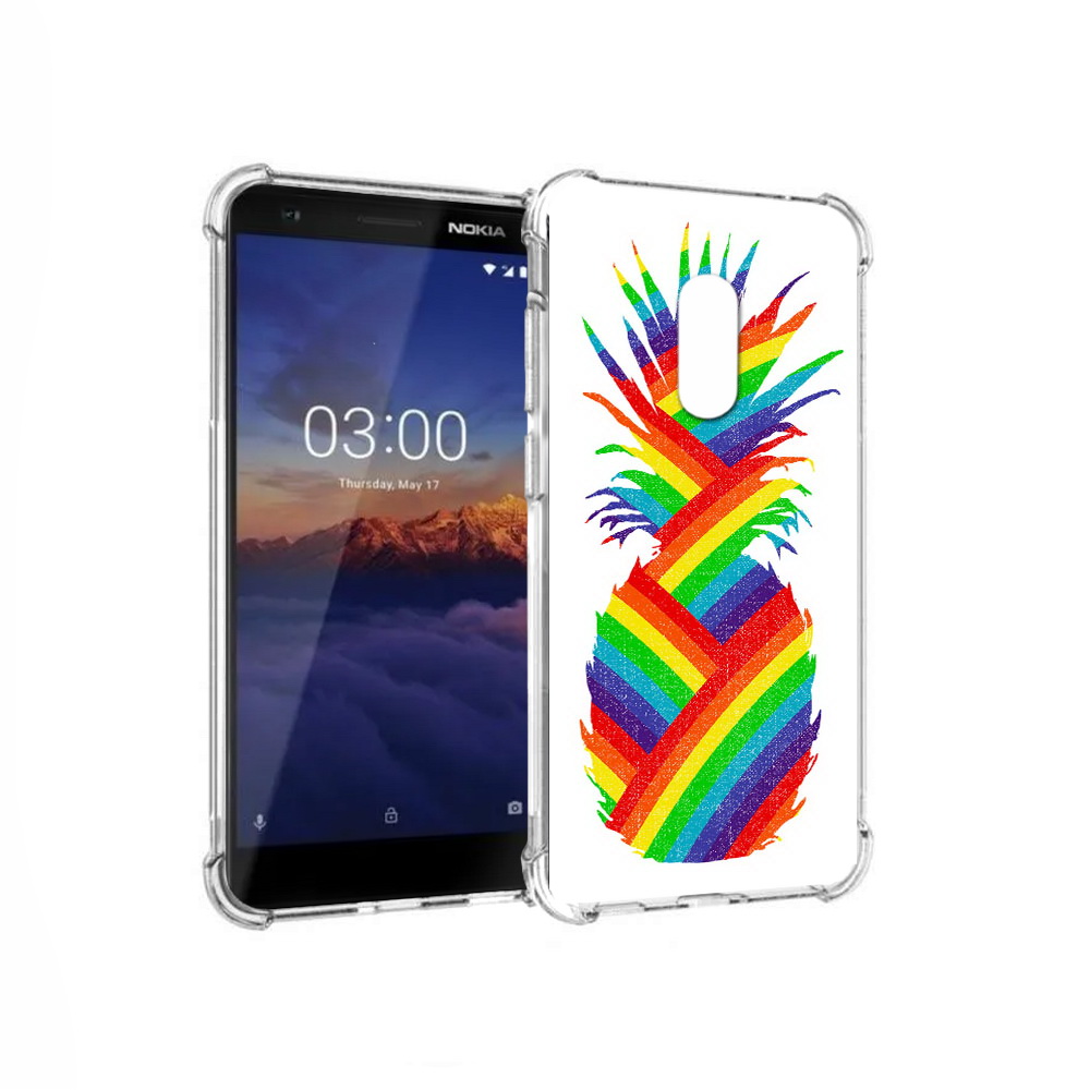 

Чехол MyPads Tocco для Nokia 3.1 радужный ананас (PT114125.119.566), Прозрачный, Tocco