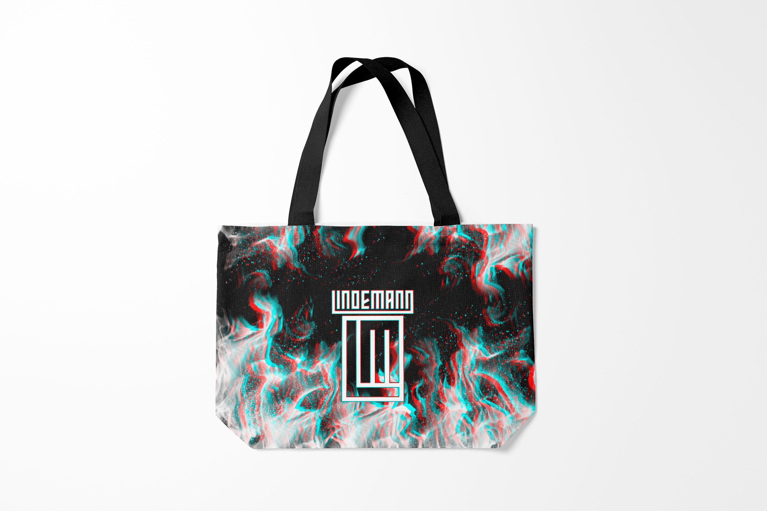 

Сумка шoппер унисекс Burnettie Rammstein LINDEMANN GLITCH, черный; белый, Rammstein LINDEMANN GLITCH