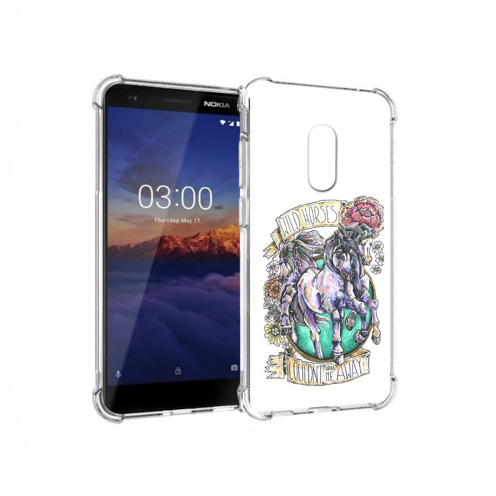 

Чехол MyPads Tocco для Nokia 3.1 рисунок коней в цветах (PT114125.119.582), Прозрачный, Tocco