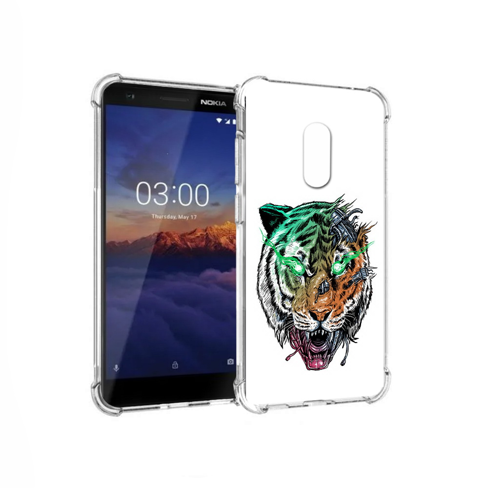 

Чехол MyPads Tocco для Nokia 3.1 робо-тигр (PT114125.119.584), Прозрачный, Tocco