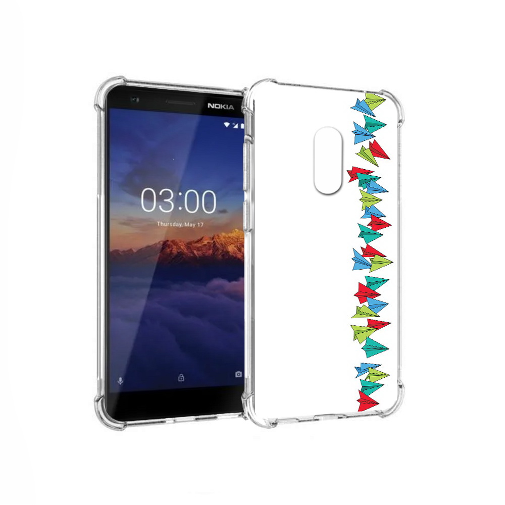 

Чехол MyPads Tocco для Nokia 3.1 самолетики из листочков (PT114125.119.593), Прозрачный, Tocco