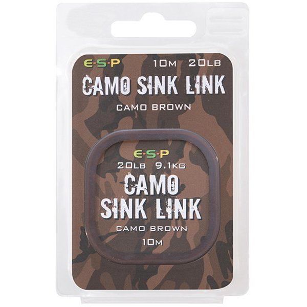 

Поводковый материал E-S-P CAMO SINK LINK Camo Brown/20lb/10m