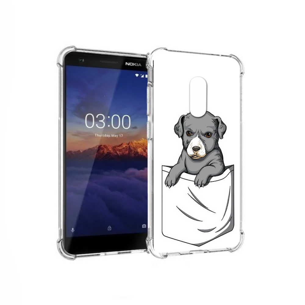 

Чехол MyPads Tocco для Nokia 3.1 собачка в кармане (PT114125.119.611), Прозрачный, Tocco