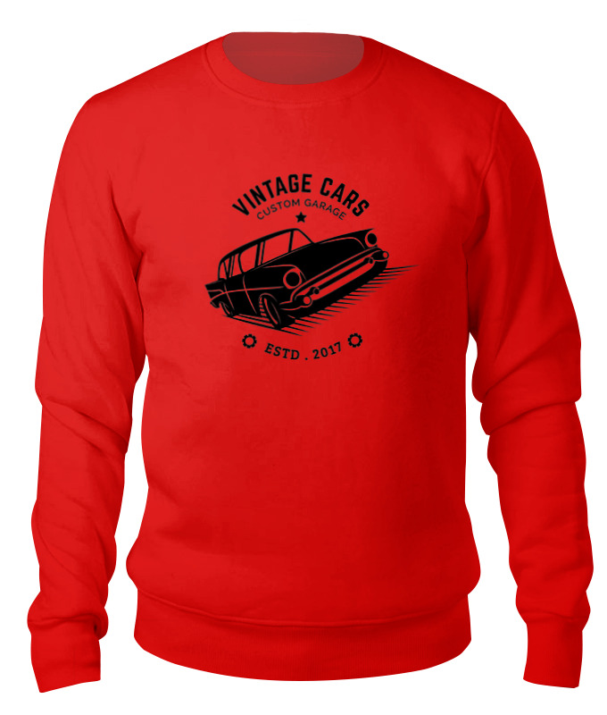 

Свитшот унисекс Printio Vintage cars красный S, Vintage cars
