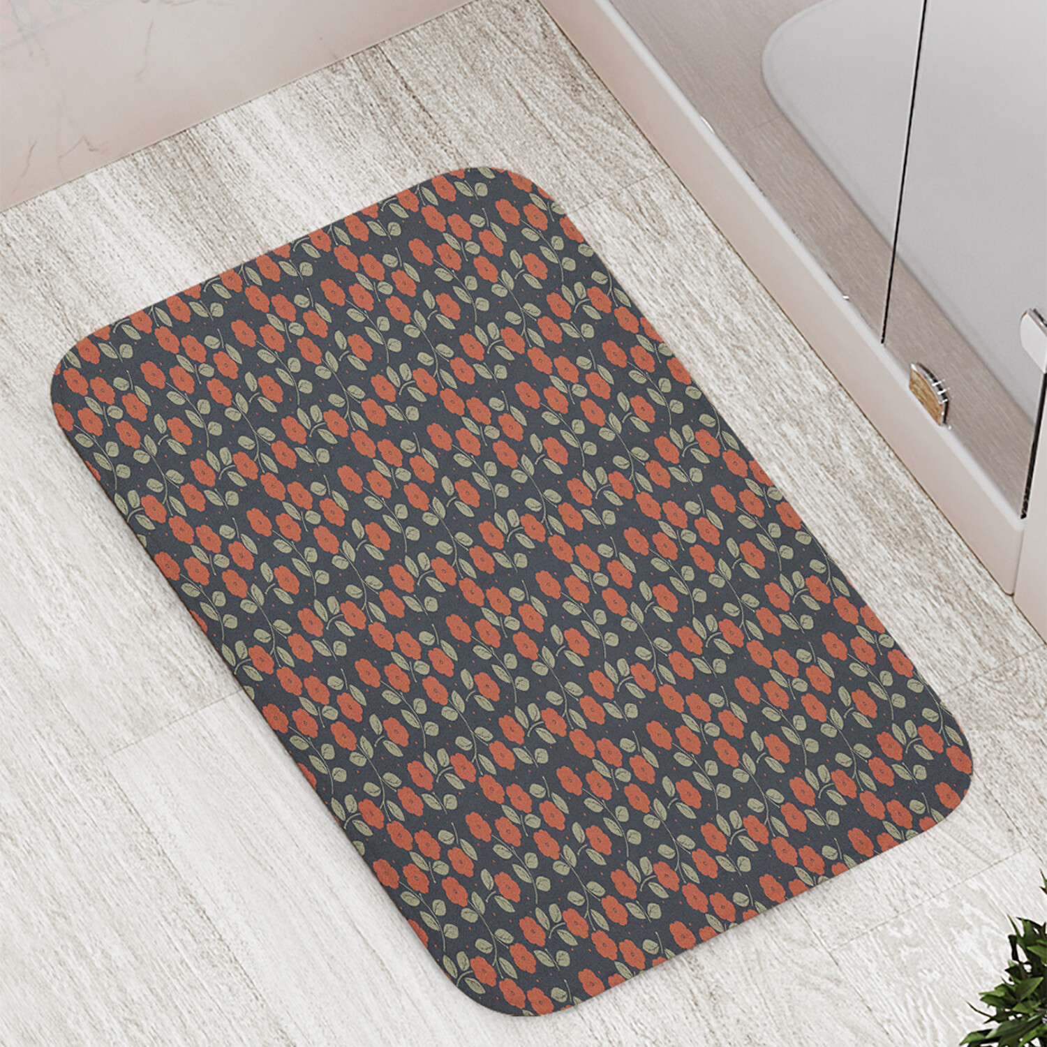 

Коврик противоскользящий JoyArty "Плоскость цветения" для ванной сауны бассейна 77х52см, Плоскость цветения