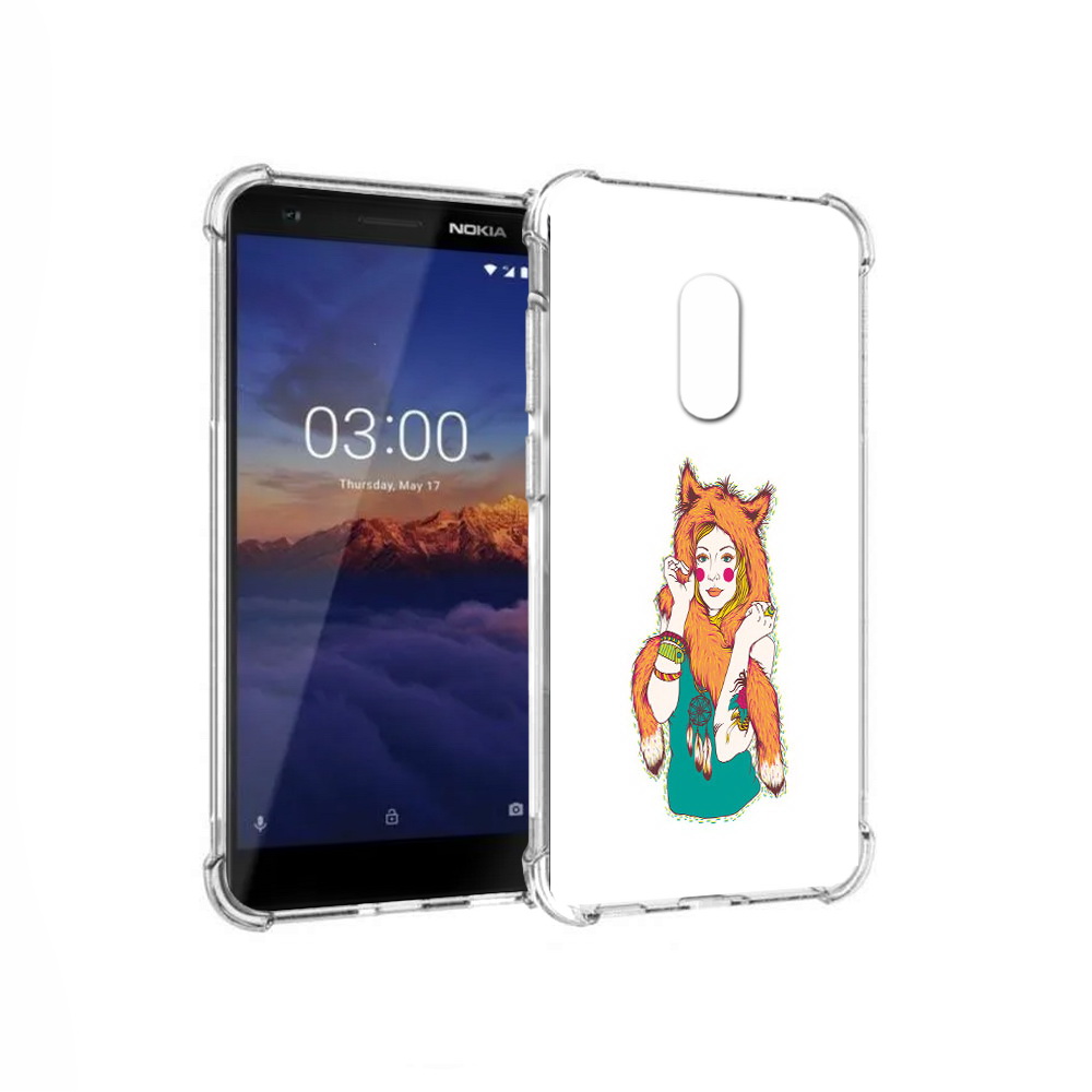 

Чехол MyPads Tocco для Nokia 3.1 Девушка лиса (PT114125.119.62), Прозрачный, Tocco