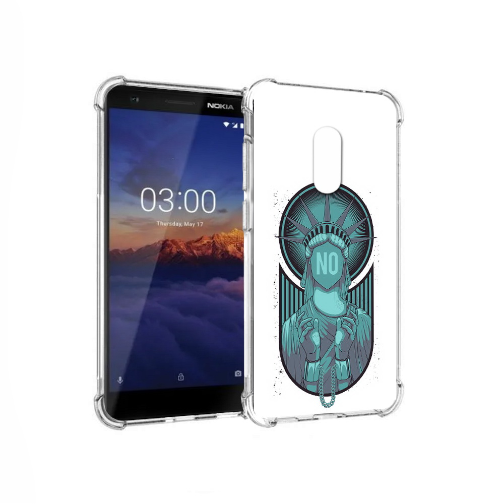 

Чехол MyPads Tocco для Nokia 3.1 статуя свободы зеленый (PT114125.119.623), Прозрачный, Tocco