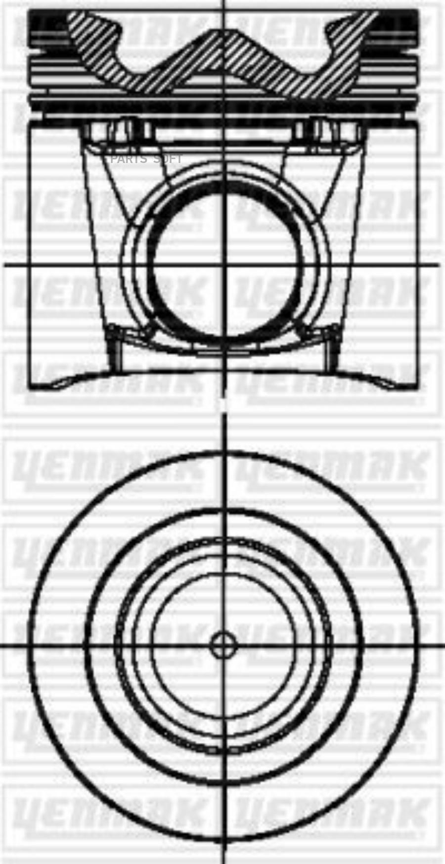 

Поршень ДВС с кольцами FIAT. IVECO. RENAULT 3.0HDi F1CE =95.8 2.5x2x2.5 std 06>