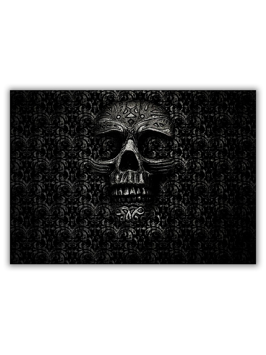 фото Магнит на холодильник drabs большой - a4, black skull череп