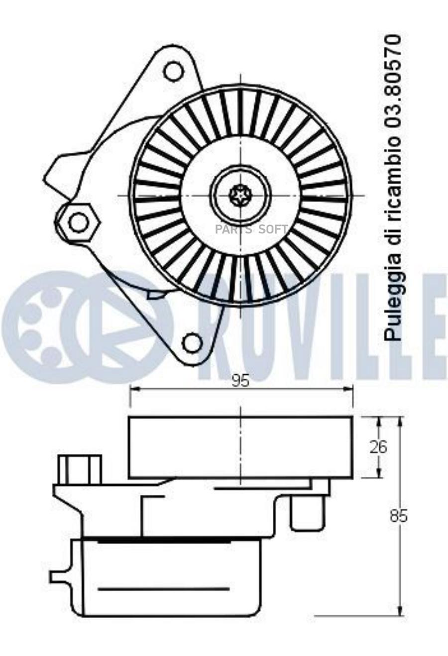

Ролик Руч.Ремня С Натяжителем Mercedes 240-430 W202,203,210,463 Ruville арт. 541184