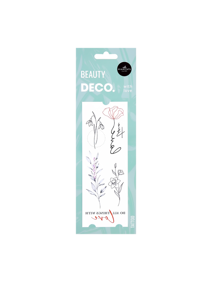 

Татуировка переводная для тела Deco Spring Flower by Miami Tattoos With love, Разноцветный