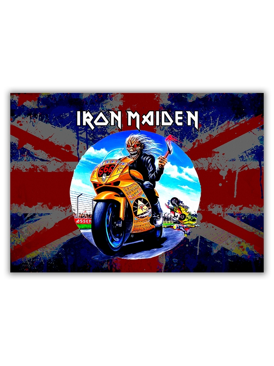 фото Магнит на холодильник drabs большой - a4, iron maiden 666